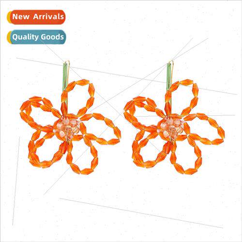 ZA personalized handmade rustic flower earrings small fresh