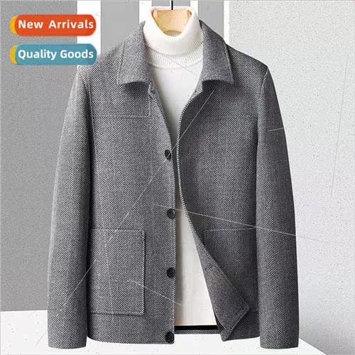 Middle-aged wool jacket men father winter padded thickened t