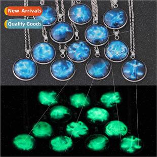 2017 New Time Gemstone 12 Constellation minous Pendant Neckl