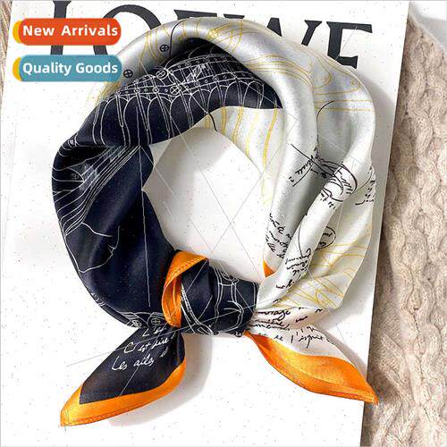 2021 fall winter new mulberry silk small square scarf women