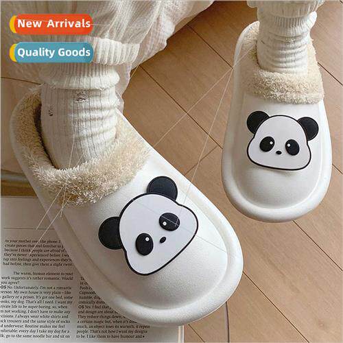 Girls heart cartoon cute panda cotton slippers female winter