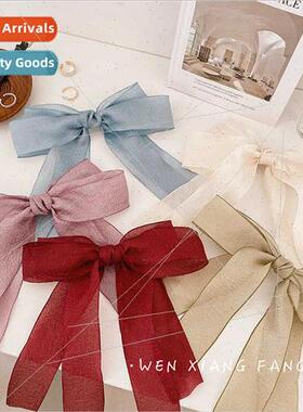Korean bow hair clips spring autumn ribbon headdress sweet s