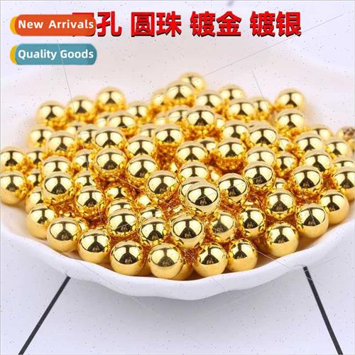 Handmade loose beads diy no holes gold round beads cosmetic
