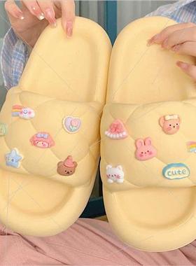 Cute girl heart new sweet cartoon outside wear a word slippe