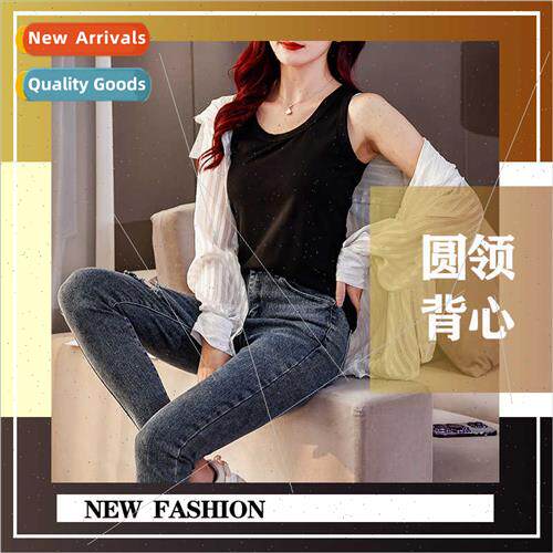 2023 Summer Women Stch Solid Color Work Vest ngle Candy Colo
