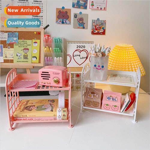 New ins cosmetics jewelry double folding storage rack simple