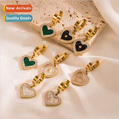 Ins wind tanium steel earrings wind love 18K gold stainless