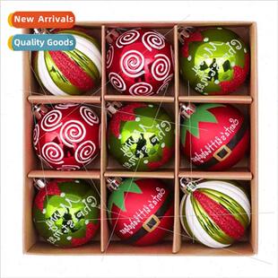 Christmas Round Plating Balls Painted Plastic 6cm9pcs