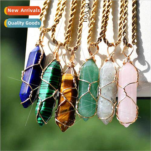 Double Pointed Crystal Hexagonal Pillar Pendant Europe che R