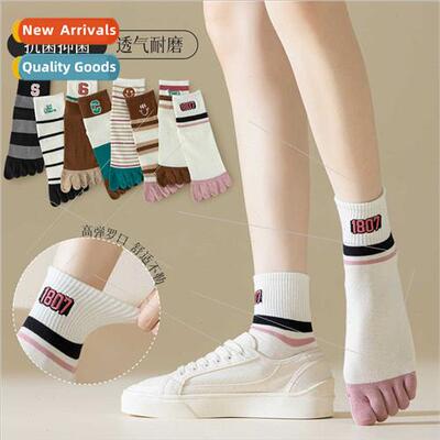 Sports spl-toe socks women mid-calf socks autumn sweat breat