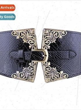 Europe runway pin buckle palace peacock pattern women belt e