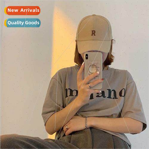 Letter R baseball cap female Korean ins tide brnew hat soft