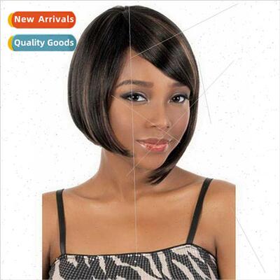 Ladies Europe o wig women short brown bobbed hair set chemic