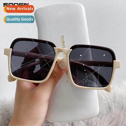 Retro half frame sunglasses fashion new square large frame i