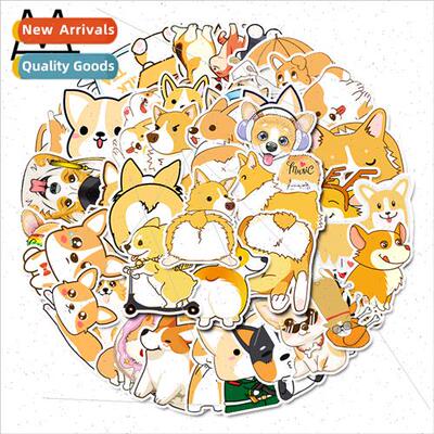 50 cartoon corgi -repeating stickers luggage bike thermos wa