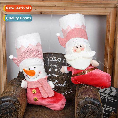 New Christmas Socks Christmas Decorations  Bag Hanging Pink