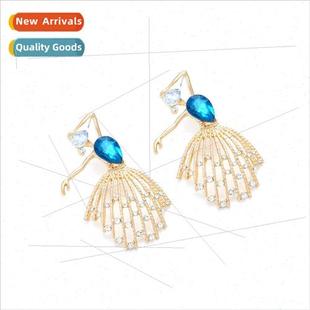 dancing drilling girl earrings fas personalized senior alloy