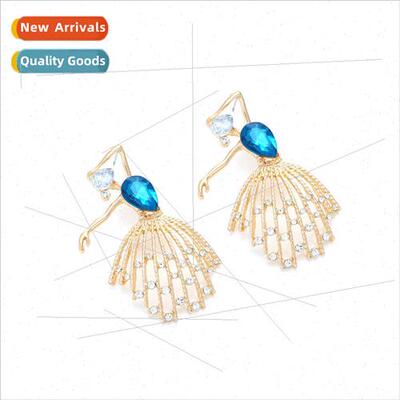 personalized alloy drilling dancing girl earrings senior fas