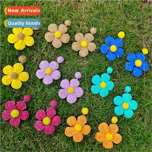 2022 Europe new summer fashion bohemian flowers raffia earri