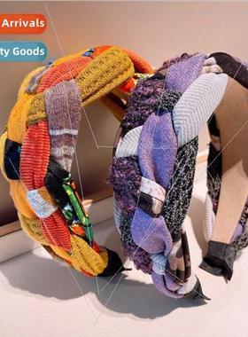 Korean jewelry retro Autumn winter twist braid color collisi