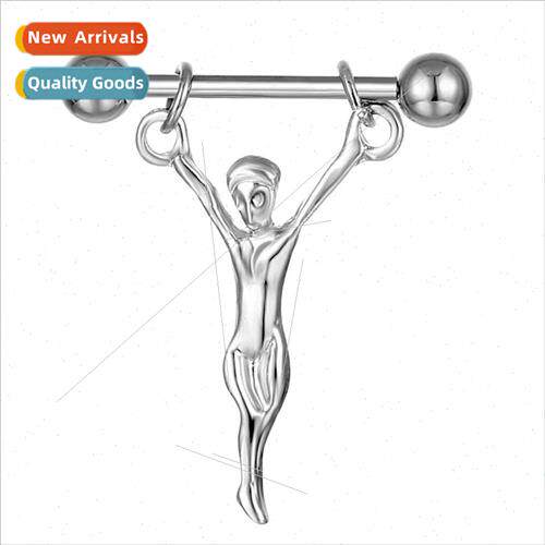 Fashion piercing jewelry -mainsam athlete pattern stud nippl