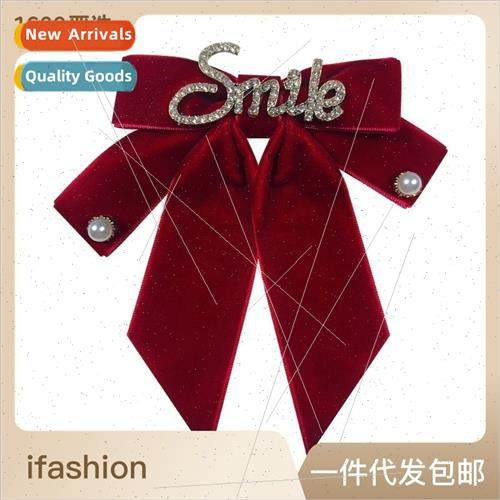 Bow tie women French retro tide alloy letters lola lola bow