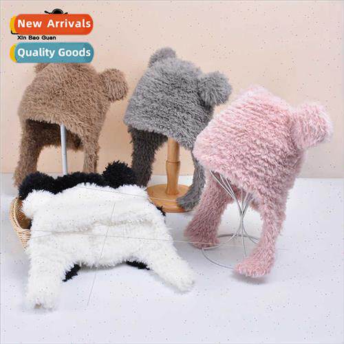 8426 cute bear hat female winter outdoor warm plush ear prot