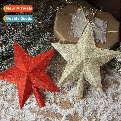 New Christmas decorations plastic gold dust pentagram Christ