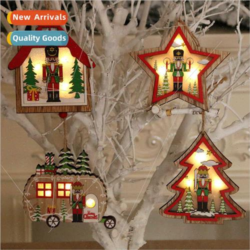 Christmas wooden decoration supplies colorful walnut soldier