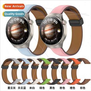 folding buckle leather 适用huawei samsung pro strap watch4