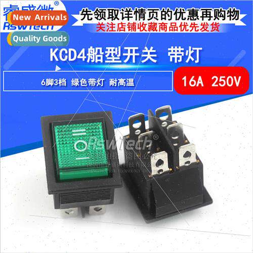 High Temperature Resistant KCD4 Rocker Swch 6 Pins 3 Stages