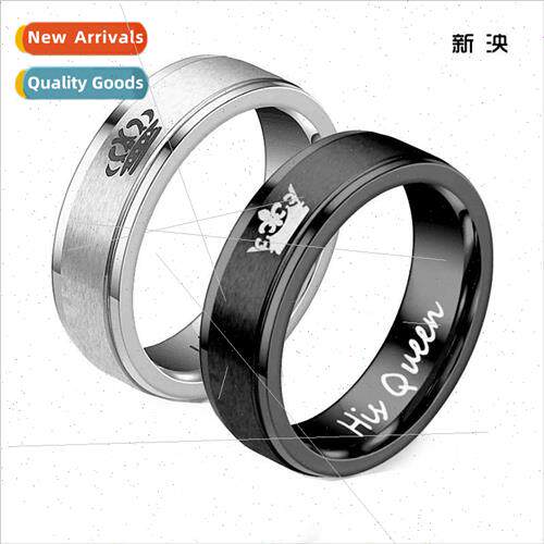Fashion king queen couple ring men women new kingqueen crown