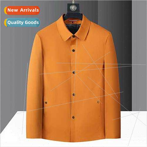 lapel scarless goose down jacket winter men top business cas
