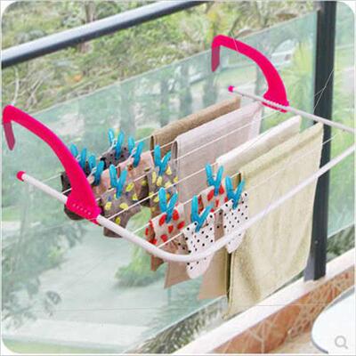 Balcony indoor outdoor telescopic drying pole folding drying