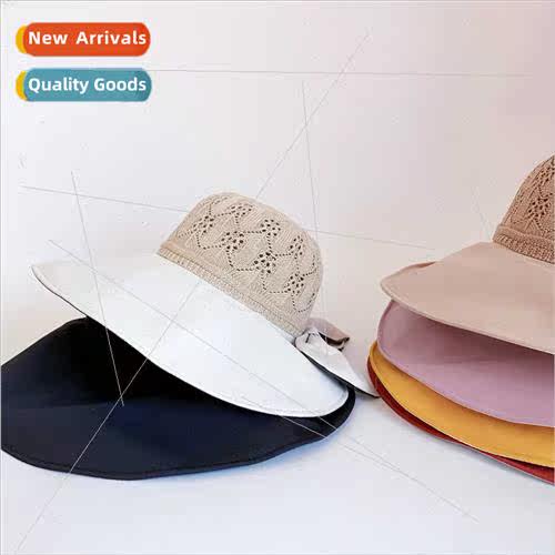 2023 new female vinyl sun hat bow fisherman hat basin hat la