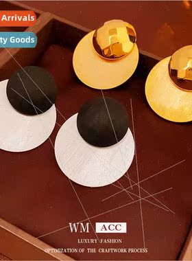 lver needle electroplated metal round earrings fashion retro