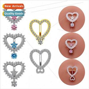 heart shaped love full pers ring diamond button Europe belly