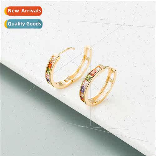 Copper plated real gold micro-set zirconia fashion fine earr