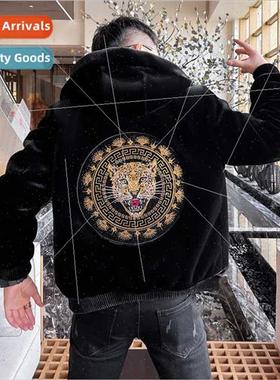 Mink velvet hooded men mink winter ferret men coat coat Hain