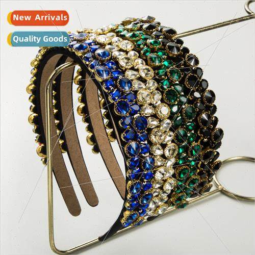Europe new retro Cuban hair bands female wild glass drill hi