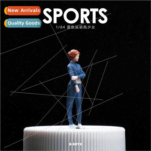 1/64 sports wind girl character model resin doll miniature t
