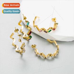 Ins Korea fashion simple tanium steel earrings female stainl