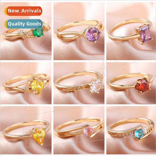 Europe niche zirconia ring gemstone ring adjustable finger r