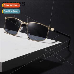 Men square box rice nail sunglasses metal simple sunglasses