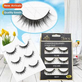 3D Fiber False Eyelash Thick Curly Europe Natural mulation M