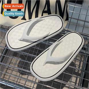 Seaside outside wear cute round head clip feet flip-flops pe