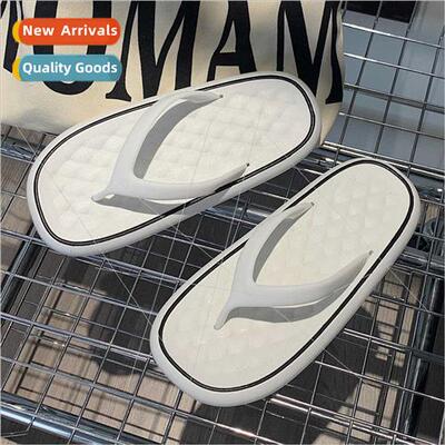 Seaside outside wear cute round head clip feet flip-flops pe