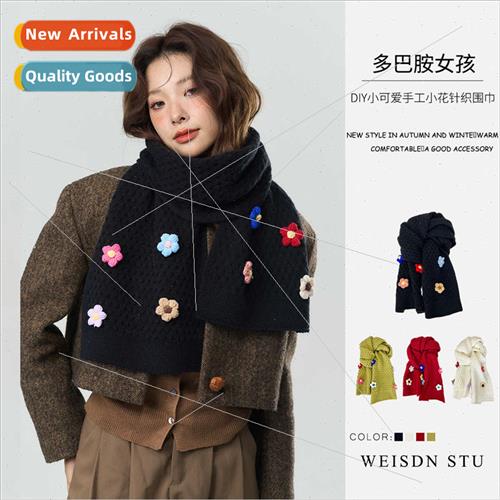 Japanese small flowers new warm student scarf versatile knte