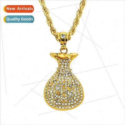 Full Diamond Dollar Money Bag Accessories hiphop dollar pend