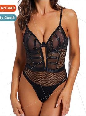 INS shaping mesh lace backless see-through nightclub hot gir